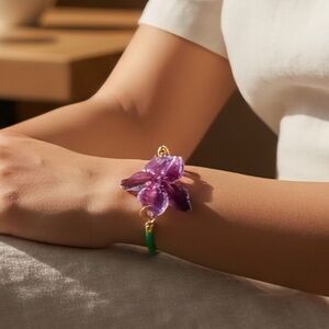 376 HAND CRAFTED Bracelet handcrafted handmade Purple Red Yellow Red Orchid